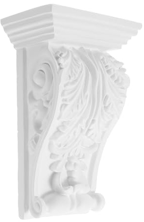 KONTONTY Ménsula Decorativa Europea Tallada En Pu Ligera Para Molduras Decorativas De Pared Y Muebles Capitel Estilo Clásico Para Decoración Hogar Moderna Fácil Instalación 8.07X5.31X3.14In