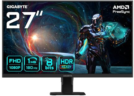 Gigabyte GS27FA 27 FHD Gaming Monitor - 1920 x 1080, 180Hz, 1ms, 300 cd/m², FreeSync, HDR Ready, HDMI 2.0
