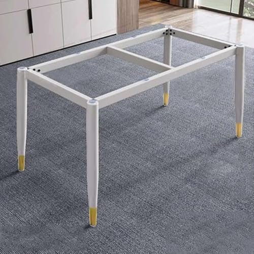 Tischbeine Metall,Schwerlast Industrielle Stahl DIY Möbelfüße Tischfuß Schreibtisch Beine,Tischkufen Esstisch-Beine Tischgestell,mit Saugnapf + Schraube,Bodenschoner (90cm x 45cm x 72cm,White Gold)