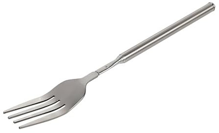 Fourchette télescopique en acier inoxydable pour dîner, fruits, dessert et barbecue (22 à 63 cm)