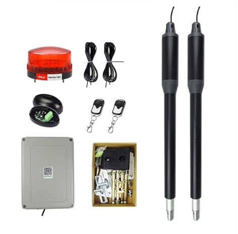 AC110V/220V A 24V Elettrico Automatico Forte Doppio Braccio Battente Apri del Cancello Fino A 660 Lbs Hardware Porta KIT,Sicurezza Affidabile(KIT C)