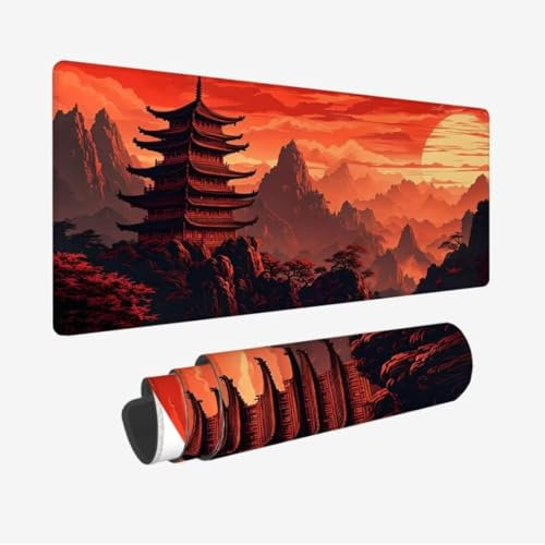 Tapis de Souris XXL 1600x800x3mm,Tapis de Souris Sommet la Montagne sous Main Bureau,Tapis Souris Tour Tapis de Souris Gamer,Tapis Souris Gamer Imperméable,sous-Mains pour Maison/Bureau/Gamer JC-741