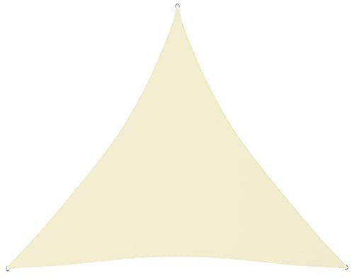 Xichuzi Sonnensegel, Sichtschutz Balkon, Balkon Sonnenschutz, Sonnenschutzsegel,Regenschutz Balkon, Seitenmarkise, Sichtschutz Terrasse, Oxford-Gewebe Dreieckig 6x6x6 m Creme