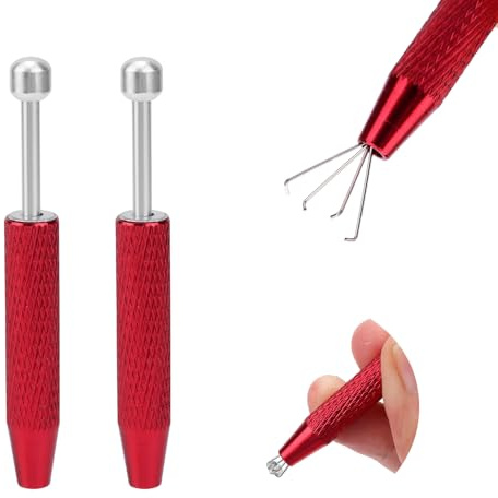2uds Herramientas de Agarre de Bola de Perforación, Pinza de Agarre de Garra de Joyería de Acero Inoxidable Pinzas de Garra de Diamante Herramienta de Recogida de Gemas para Recoger Piezas Pequeñas