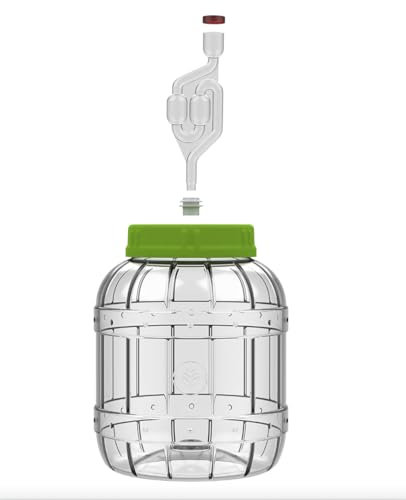 Do It At Home PET Plastic Jar 3 Litre & Airlock Fermenter for Wine and Beer Food Fermenting Pickling Barrel