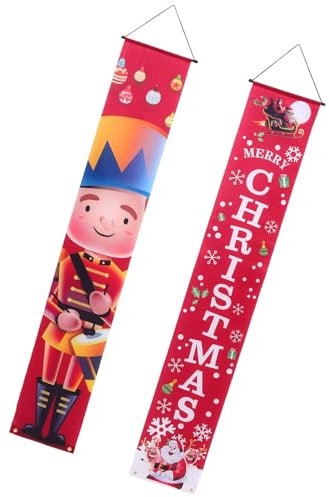 Happyyami 1paar Weihnachts Türbanner Outdoor Deko Für Garagentüren Weihnachtsdeko Für Zuhause Büro Und Veranstaltungen Festliche Wandbehänge Weihnachtszeit Wetterfest Und Langlebig