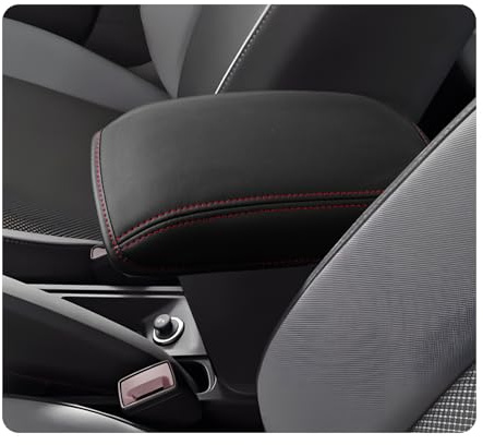 LUWU Compatibile con Skoda Kamiq 2019-2025 Copertura per Bracciolo Centrale Coperchio Kamiq Bj. ab 2019- Suzuki Vitara LY Coperchio In Pelle Custodia Protettiva Consolle Centrale Accessori (Rosso)