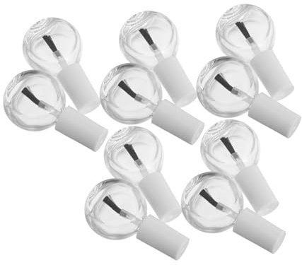 VALICLUD 10pcs Glass Nail Polish Bottles Brush Refillable Bottles for Travel Make up