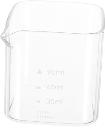 Luxshiny Bicchiere Per Espresso Trasparente Da Misurino Multifunzionale Per Caffè e Latte Con Beccuccio Forma Di v Accessorio Pratico Per Ogni Cucina