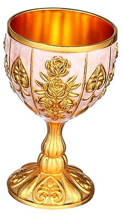 Gatuida 1 Pièce Verre à Vin Rétro Verres à Vin Verres De Cocktails Vintage Délicate Tasse Rétro Tasses à Vin Coupes à Vin Calice Gobelet Calice Vintage Royal Élégant Alliage De Zinc Doré
