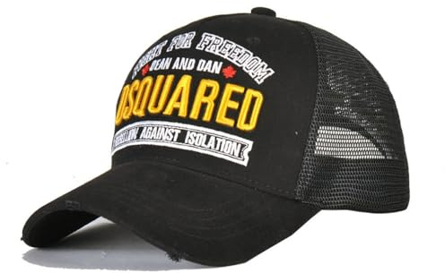 DSQUAREDS Herren-Baseballkappe, klassisch, sportlich, lässig, Sommer-Kappe, Stickerei, klassische Snapback-Mütze, Schwarz , Einheitsgröße