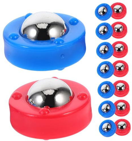 Toddmomy Accesorios para Juego de Tejo 40 Mini Bolas Rodantes Azul y Rojo, Plástico y Acero, Rodillo de Cuentas Enrollables, Repuestos para Mesa de Tejo, Diversión y Juegos en Familia