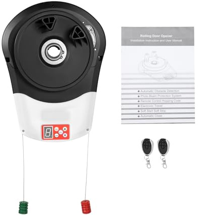Automatic Roll Up Door Opener with 2 Remotes, 800N Powerful Motor, for Garage Warehouse Store Barn Farm