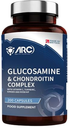 Glucosamine Chondroitin Complex 200 Capsules High Strength Capsules with MSM, Turmeric, Ginger & Rosehip – Joint Support Supplement for Cartilage, Bones & Mobility for Men & Women