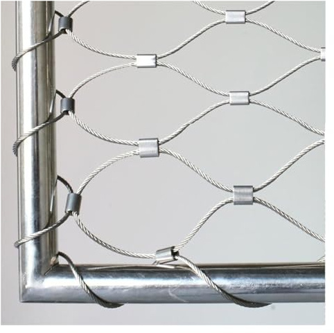 VXHCS Acero Inoxidable Red de Cuerda, Valla de Protección de Escalera 8cm/1.5mm Red de Seguridad para Balcón Red Malla Metálica Acero Jardín(1x21m/3.3x68.9ft)