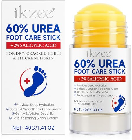 Urea Foot Cream Stick, Foot Balm for Hard Skin & Calluses, Urea 60% Foot Moisturiser Stick for Dry, Cracked Feet & Hard Skin Care