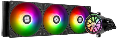 TR-Thermalright AQUA ELITE 360 V6 ARGB Black Liquid CPU Cooler, 360mm Aio Cooling, 3 PWM Fans-ARGB,for AMD AM4/AM5, Intel LGA1851/1700/115x/1200(Black)