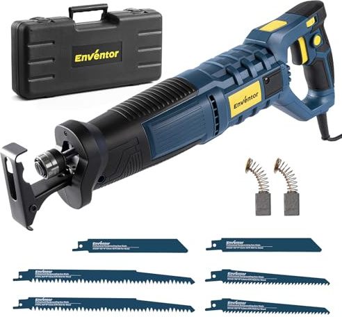Enventor Reciprocating Saw with Variable Speed, 850W 2800SPM 28mm Stroke