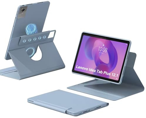 zZjoOoj Hülle für Lenovo Idea Tab Plus 12.1 Zoll Tablette Case，360° Drehbarer Magnetischer Aufteilbarer Schutzhülle,Automatischer Schlaf/Aufwachen,Einstellbarer Ständer - Blau