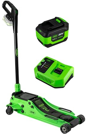 Crick Cric a Carrello idraulico 3 Tonnellate a Batteria 20V 6AH Alzata 85-508 mm Cric Elettrico Professionale Perfetto per officine, gommisti e uso professionale