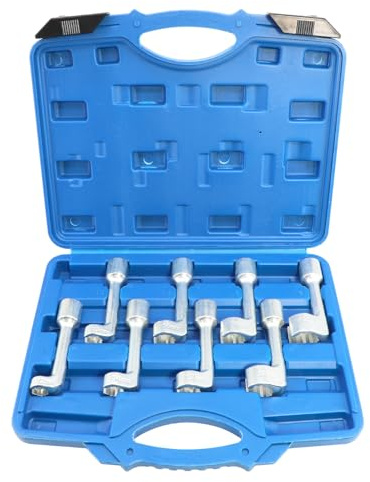 DPTOOL Diesel Injector Line Socket Wrench Set 12pt L-Type Fuel Line Socket