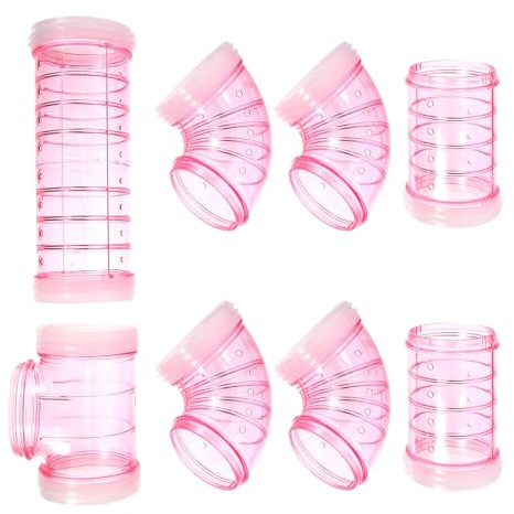 Mipcase Set Tubi in Plastica per Gabbia Criceti Connettori Labirinto Esterno per Giochi Fai da Te Tunnel Modulare per Attività e Divertimento Criceti e Ratti