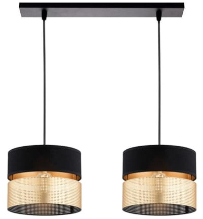 KAR LIGHTING Pendelleuchte 2-flammig Schwarz Gold Metall E27 LED geeignet moderne Hängelampe Wohnzimmerlampe Esszimmerlampe Schlafzimmerlampe höhenverstellbar zeitlos elegante Innenbeleuchtung