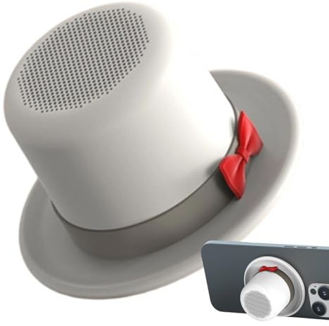 Enceinte sans Fil Compacte - Boîtier Sonore Forme de Haut-de-Forme - Enceinte sans Fil Magnétique avec Support pour Téléphone,pour Bureau Voiture Pique-Nique Fête Voyage Plage Fitness Entraînement
