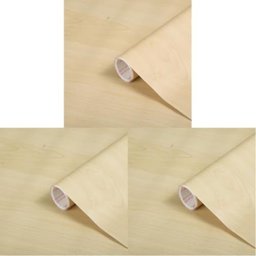 d-c-fix Klebefolie Ahorn Holz-Optik Selbstklebende Folie wasserdicht realistische Deko für Möbel, Tisch, Schrank, Tür, Küchenfronten Möbelfolie Dekofolie Tapete 45 cm x 2 m (Packung mit 3)