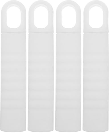 Homoyoyo Embouts de Manche de Balai 25 Mm Blanc Anti-dérapant Boucle Suspendre, Kit 4 Pièces pour Accessoires de Nettoyage Ménager, Manchon Plat Ergonomique pour Usage Domestique
