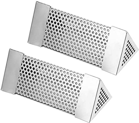 Lot de 2 tubes de fumée à granulés, 6 pouces, générateur de fumée, fumoir à chaud ou à froid, boîte de fumage en acier inoxydable, accessoire de barbecue pour grill, barbecue et (Triangle)
