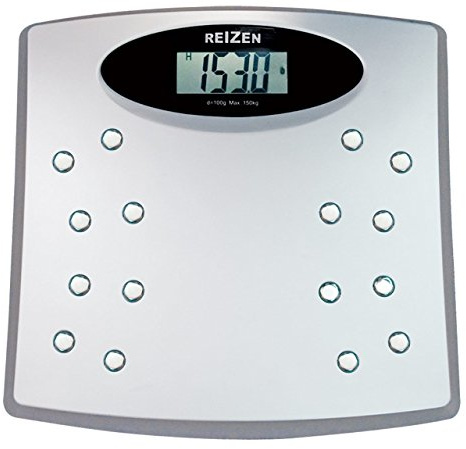 Reizen Talking Bathroom Scale - English/Spanish Voice, LCD Display, Red, Plastic, Up to 330 lbs