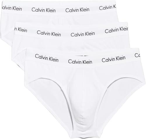 Calvin Klein Uomo Slip Hipster Confezione da 3 Intimo, Bianco (White), L