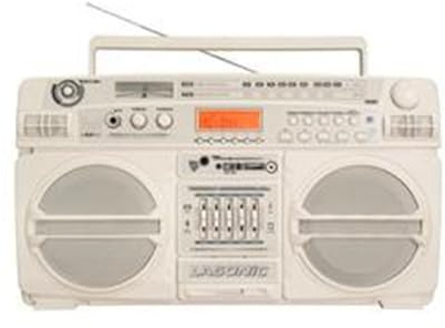 Lasonic i-931BT BoomBox BLUETOOTH AM/FM EQ USB SD AUX w/ Remote Built-In Battery - White