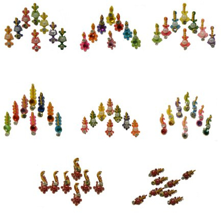 Bindis 8 Kärtchen Stirnschmuck selbstklebend Bollywood Schmuck