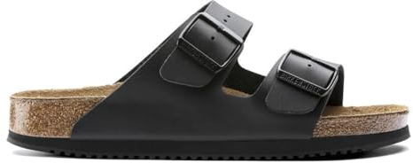 BIRKENSTOCK Sandale Arizona Superlauf, Birko-Flor, schwarz/rot, normal, Größe 37 230114-37 (Pantolette Schuh Halbschuh Latsche Zweischnaller Berufsschuh Schuhe Birki Arizona Slipper Pantoffel)