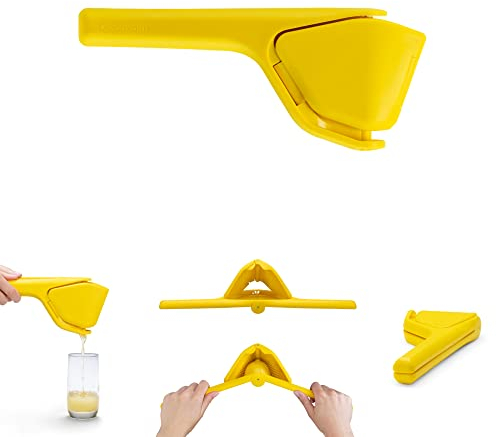 Dreamfarm Fluicer de limón de 10 pulgadas | Exprimidor manual de cítricos fácil de apretar que se pliega | Exprimidor de limón con pivote lateral que aumenta el apalancamiento | Limón