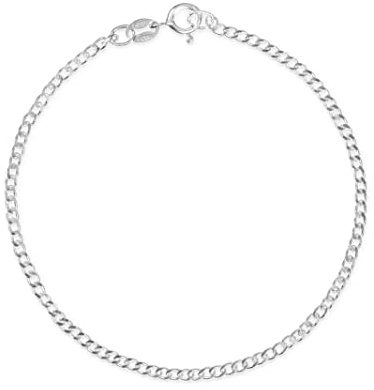 modabilé Armband 925er Sterling Silber (15cm-22cm 1,85mm breit) Silberarmband Panzerkette 925 ohne Anhänger Armkette für Frauen Silbernes Armkettchen