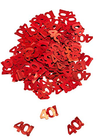 Oblique Unique® 40. Geburtstag Jubiläum Konfetti Rot Tisch Deko Streudeko 14g