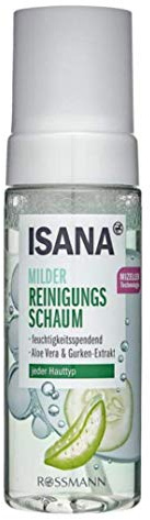 ISANA Clean + Care milder Reinigungsschaum - jeder Hauttyp, feuchtigkeitsspendend, Aloe Vera & Gurken-Extrakt - 150 ml