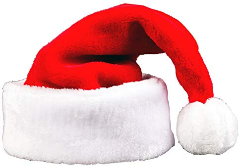 YULOONG Weihnachtsmütze für Erwachsene und Kinder, Weihnachtsmütze aus Samt mit Plüschbesatz und Comfort Liner Unisex