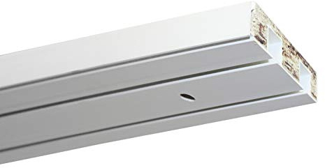 Gardinia Vorhangschienen Set GE2 2-Lauf, 120 cm, Mit Bohrungen für Deckenmontage, Kunststoff, Weiß