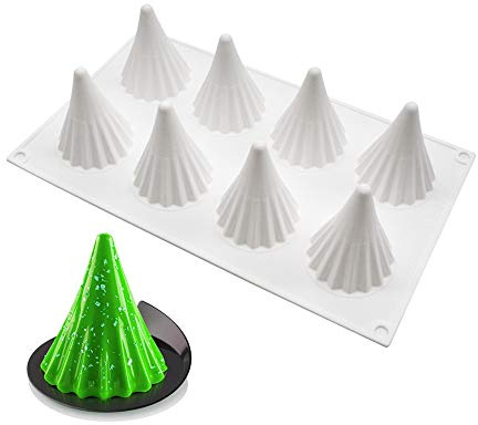 Mousse-Kuchenform Silikon backformen für Kuchen - 3D backform DIY Dessert Mould, 8 Löcher Weihnachtsbaum