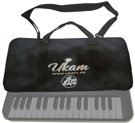 Funda UKAM sin acolchar con bolso para mini-teclados 32 notas,Compatible con: Casio SA46/SA47,SA-50/SA-51, OQAN QKB32 y KURZWEIL KP10.Medidas: 47x25x7cm, Fabricado en España (Con Bandolera).