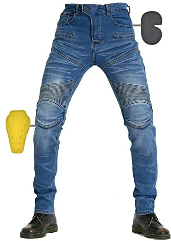 SHUOJIA Motorradjeans Für Männer Und Frauen, Motorradhosen Motorradjeans Sportliche Motorrad Hose Mit Protektoren Motorradhose
