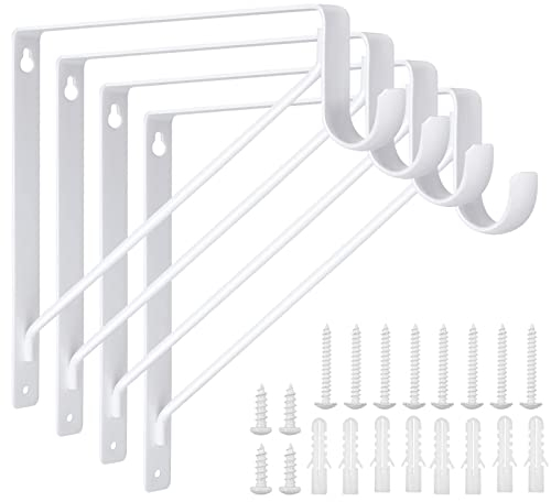 Batonca Equerres Etageres Murale, 4 Packs Supports Équerre D'étagère Fixation, charge de 150kg,Crochets pour étagères, Cadre Flottant de Supports Triangulaires de 90 Degrés en Métal Charge Lourde