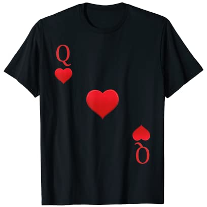 Spielkarte Herz Dame Poker Karten Fasching Karneval Kostüm T-Shirt