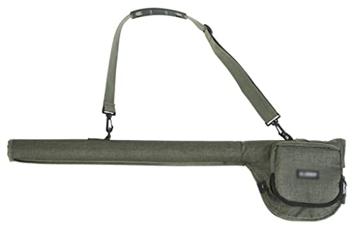 Doppelte Segeltuch-Angeltasche für Fliegenrute und Rolle, Kombi-Set, Angelrute, Rolle, Umhängetasche (grün, 82 x 20 cm)