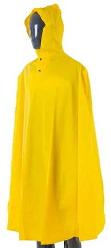 Waterproof Rain Poncho Cape Mac With Hood Cycling, Festivals, Hiking, Camping Yellow Adults