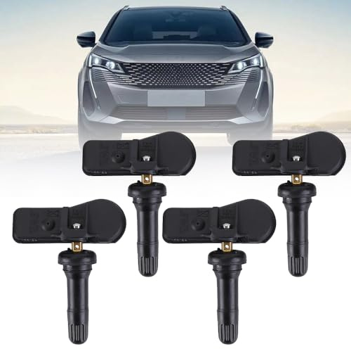 LSGGTIM 4x Reifendrucksensoren TPMS RDKS 433MHz 9811536380 Kompatibel für 2007-2023 Citroën Berlingo C4 C5 Peugeot 207 208 308 508 Partner RDKS Sensoren Reifendruckkontrolle 9802003680, 9502003680